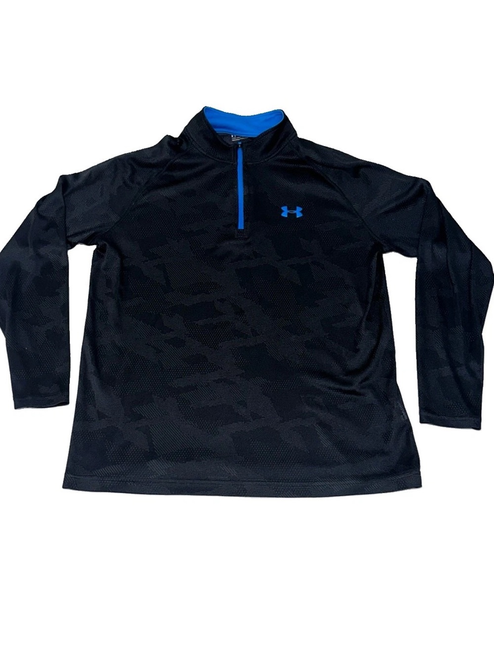Under Armour 1/4 Zip Pullover Shirt Mens XL Black Camo HeatGear Active Top - Picture 2 of 8